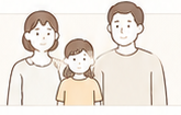 三人家族のイラスト